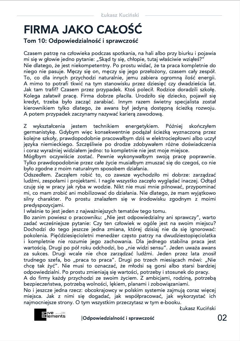 Firma Jako Całość. Tom 10: Odpowiedzialność i Sprawczość