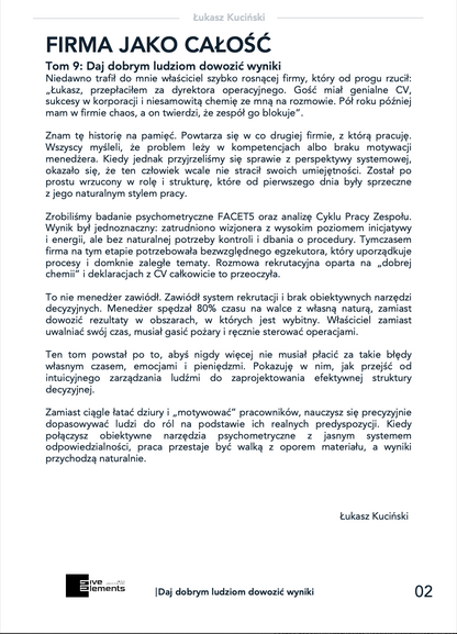 Firma Jako Całość. Tom 9: Daj Dobrym Ludziom Dowozić Wyniki
