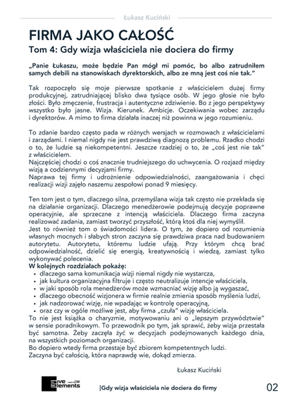 Firma Jako Całość. Tom 4: Gdy Wizja Właściciela Nie Dociera Do Firmy