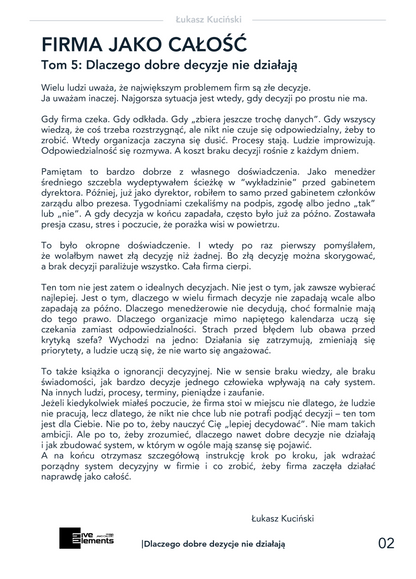 Firma Jako Całość. Tom 5: Dlaczego Dobre Decyzje Nie Działają