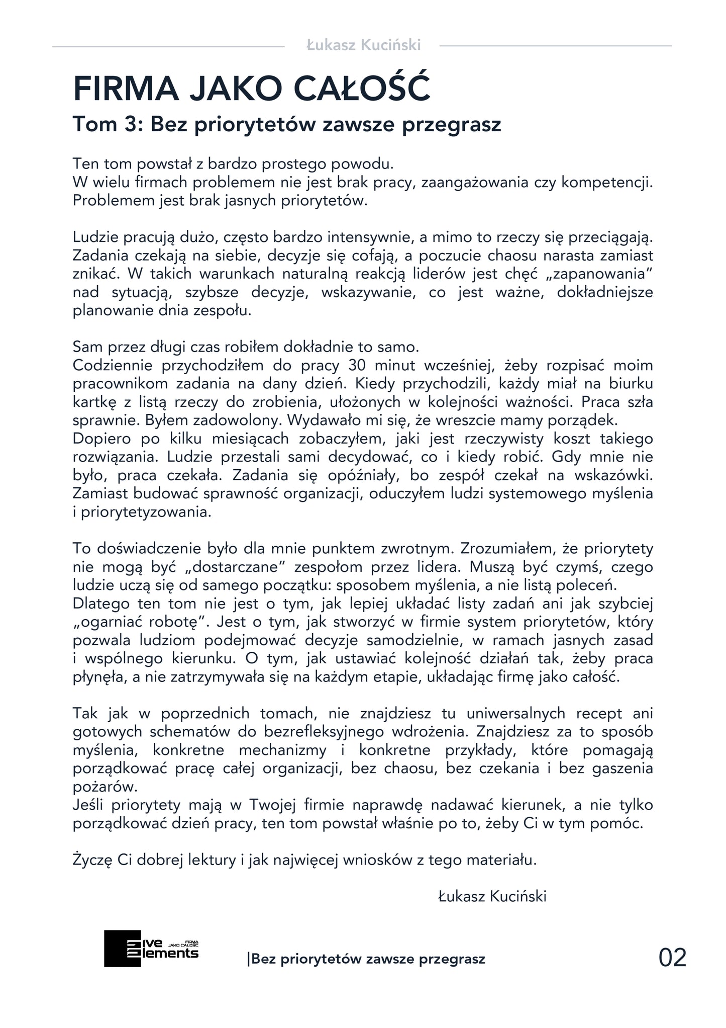 Firma Jako Całość. Tom 3: Bez Priorytetów Zawsze Przegrasz