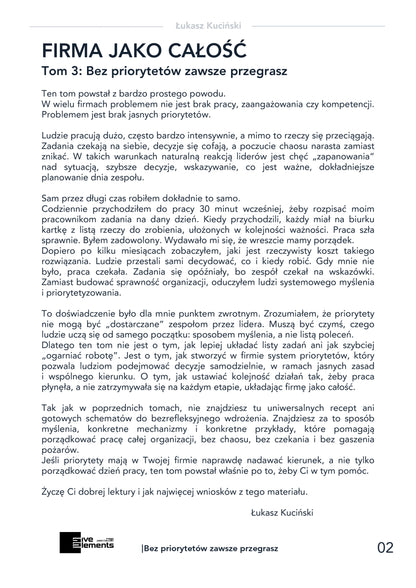 Firma Jako Całość. Tom 3: Bez Priorytetów Zawsze Przegrasz